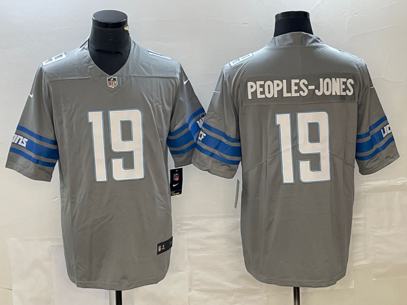 Men's Detroit Lions Donovan Peoples-Jones #19 Gray Jersey